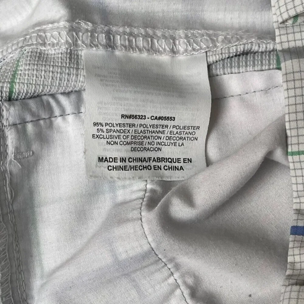 Nike Golf Shorts Mens‎ 32 Blue Green Grey Plaid Tech Performance Dri Fit Stretch